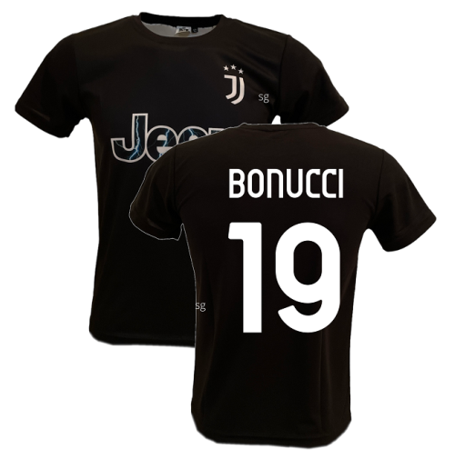 Maglia Juventus Bonucci 19 ufficiale replica 2022/2023 trasferta Away nera  